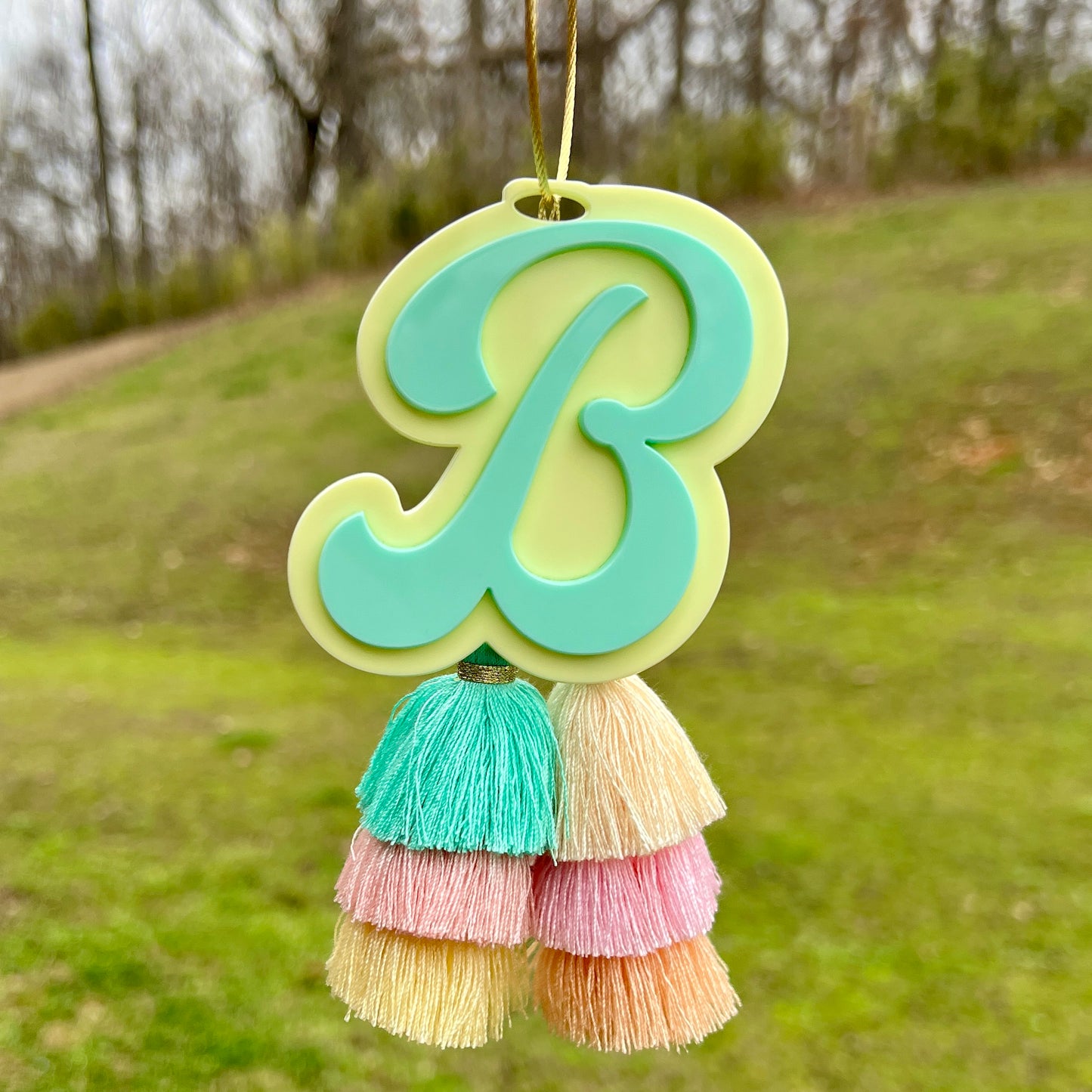 Initial Bag Charm - Solid Colors