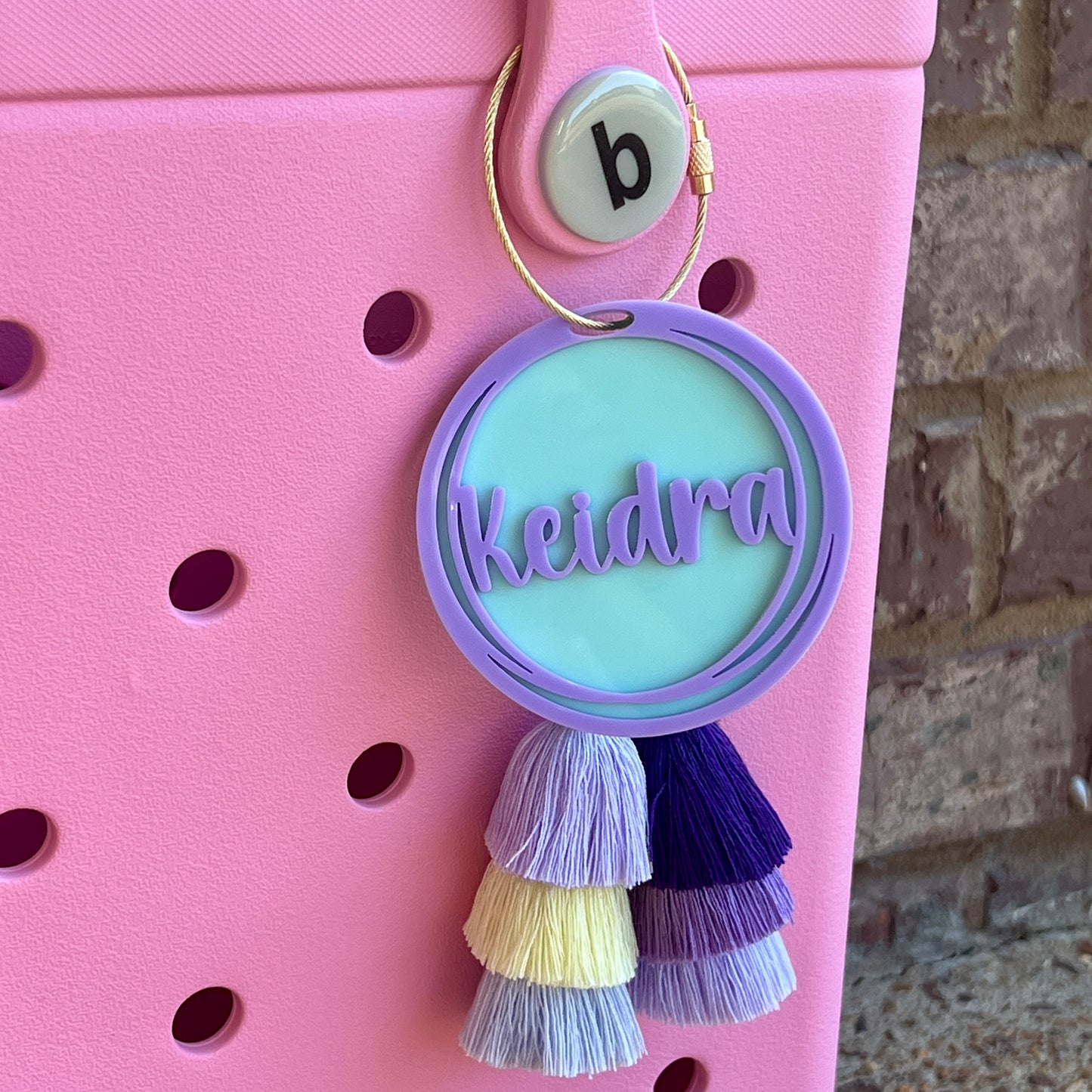 Name Bag Charm - Solid Colors