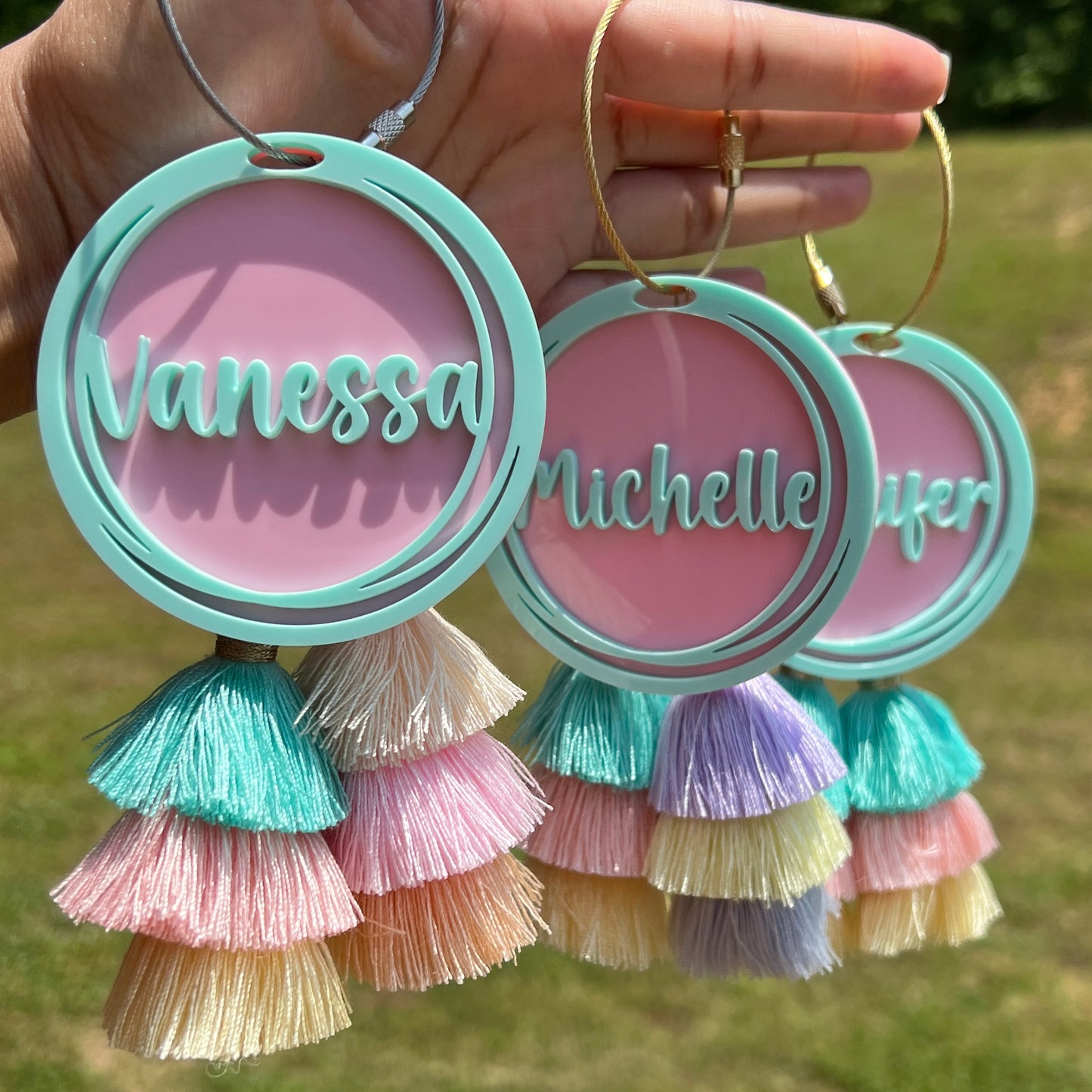 Name Bag Charm - Solid Colors