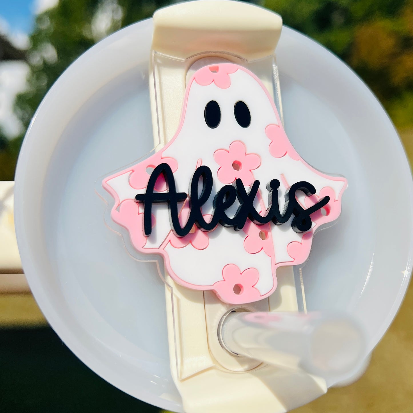 Daisy Ghost Stanley Tumbler Name Tag