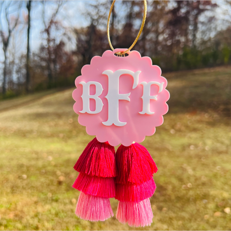 Fish Tail Monogram Bag Charm - Solid Colors
