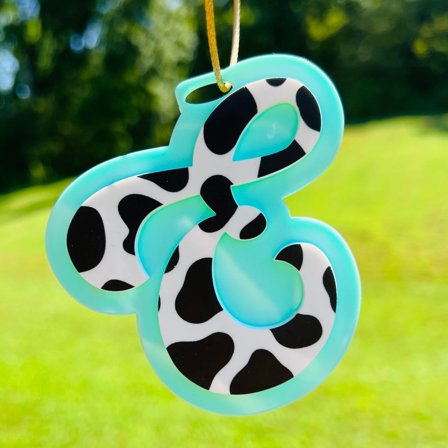 Cow Print Bag Charm