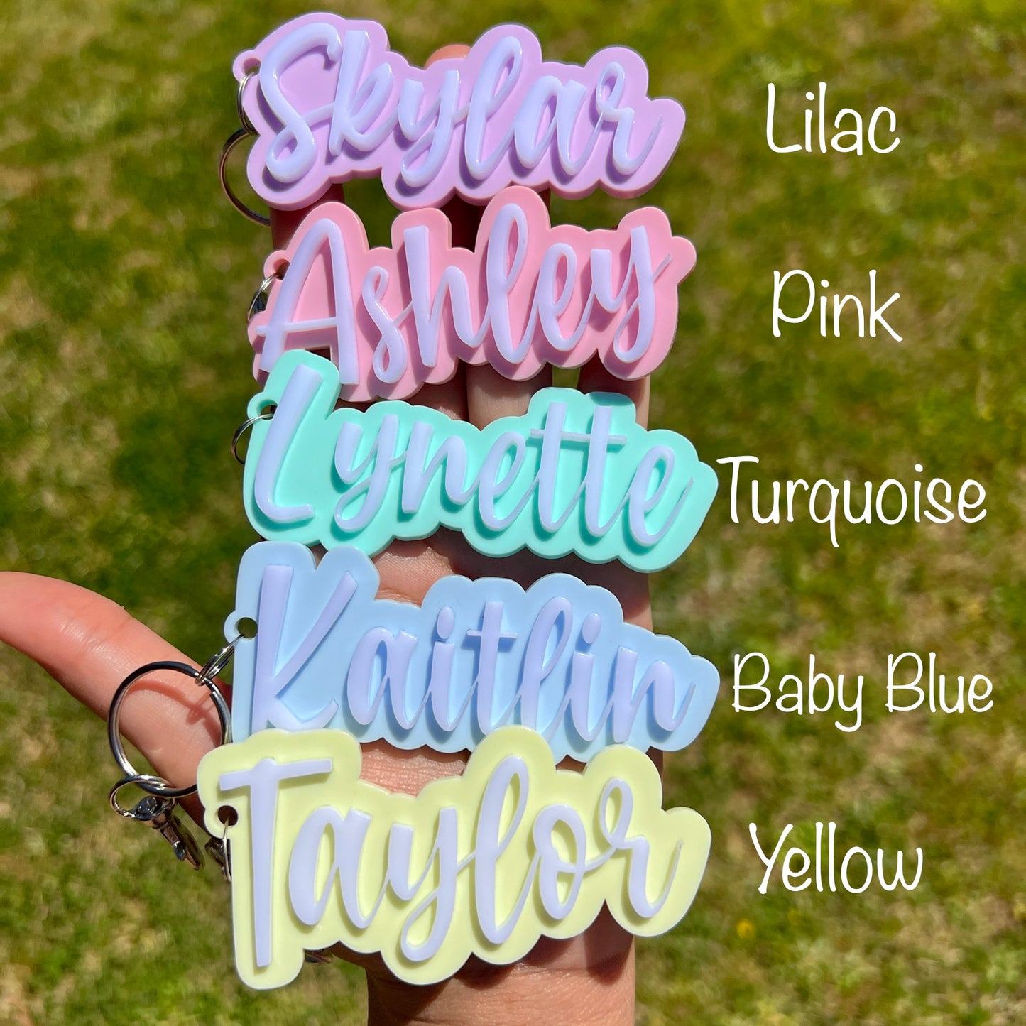 3D Name Keychain/Charm (Pastel Colors)