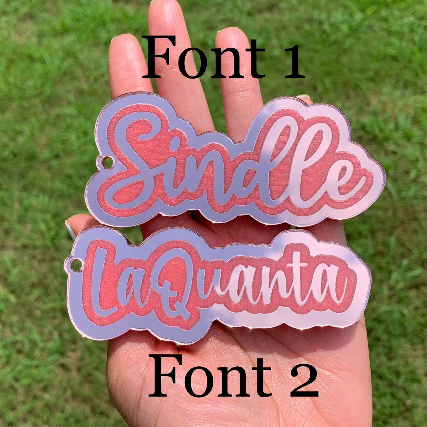 Name Keychain/Charm (Double-Layered)