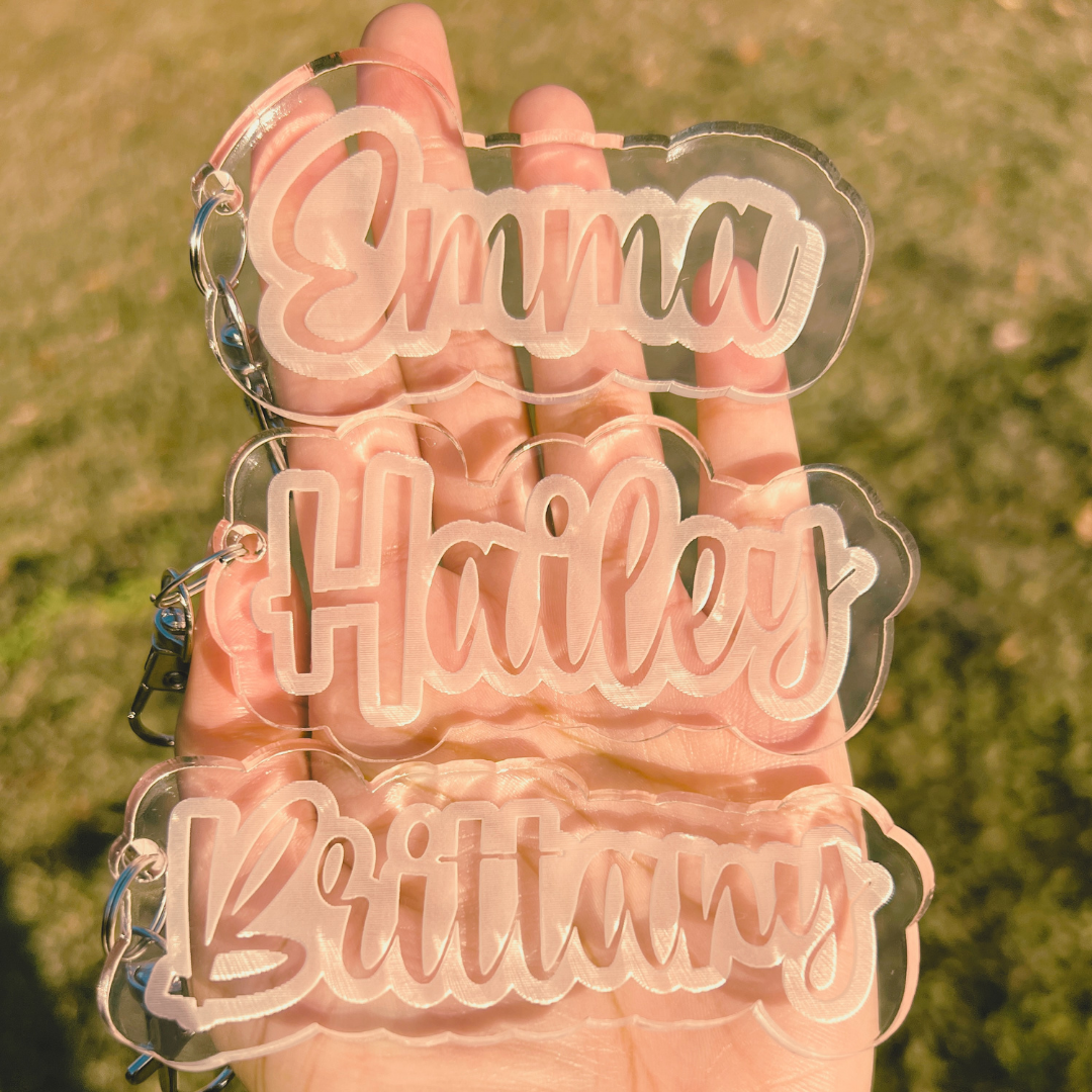 Clear Name Keychain (Single Layer)