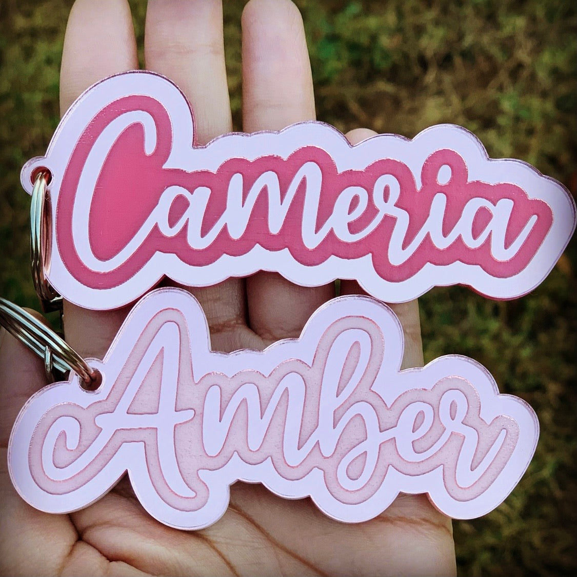 Name Keychain/Charm (Double-Layered)