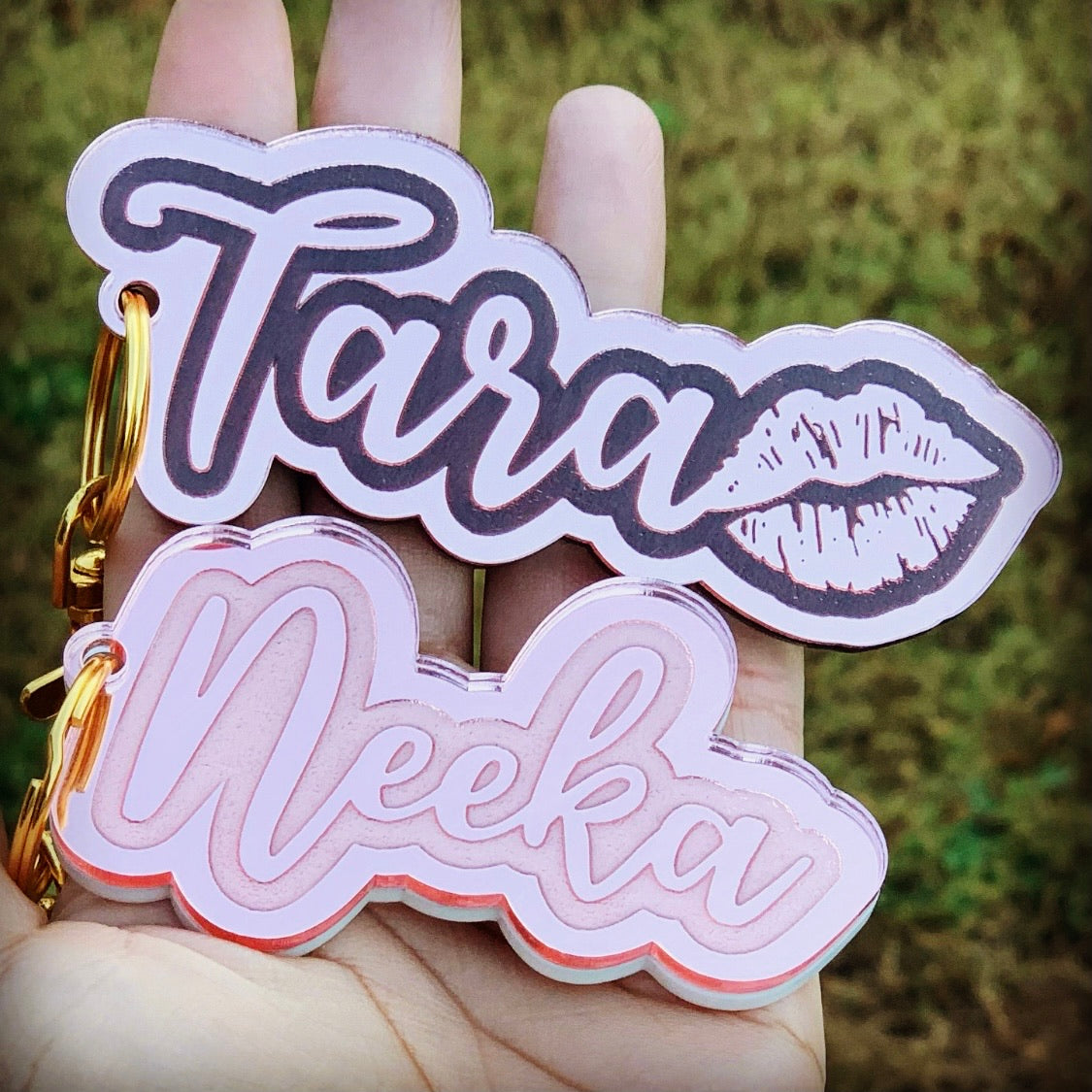 Name Keychain/Charm (Double-Layered)