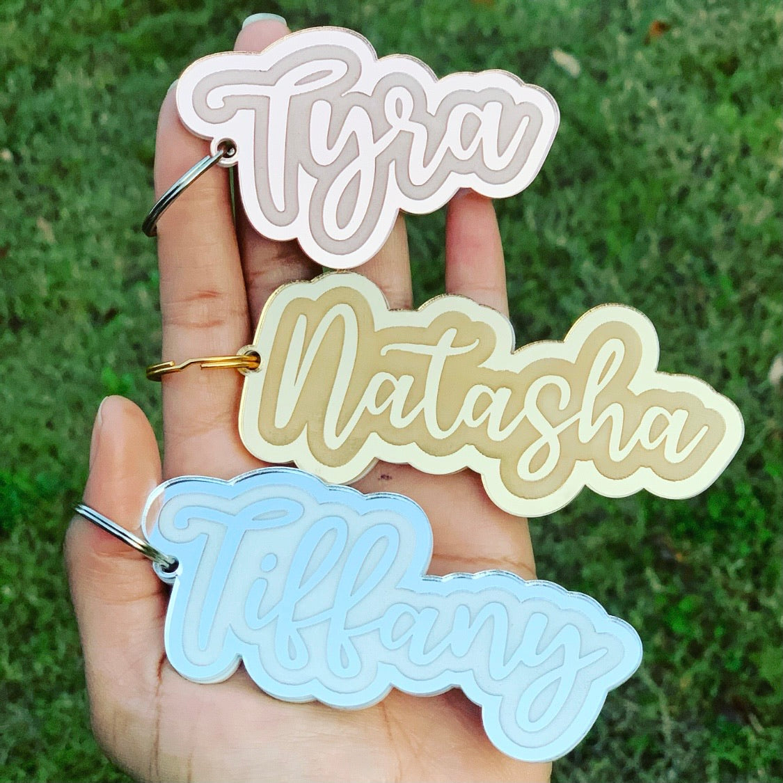 Name Keychain/Charm (Double-Layered)