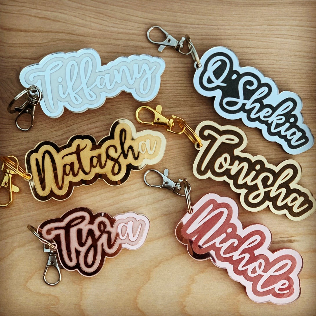Name Keychain/Charm (Double-Layered)