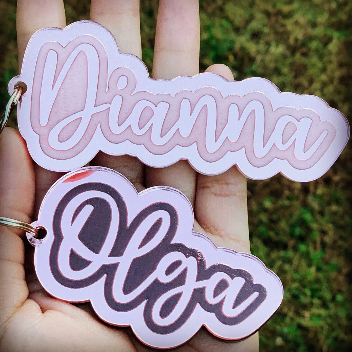 Name Keychain/Charm (Double-Layered)