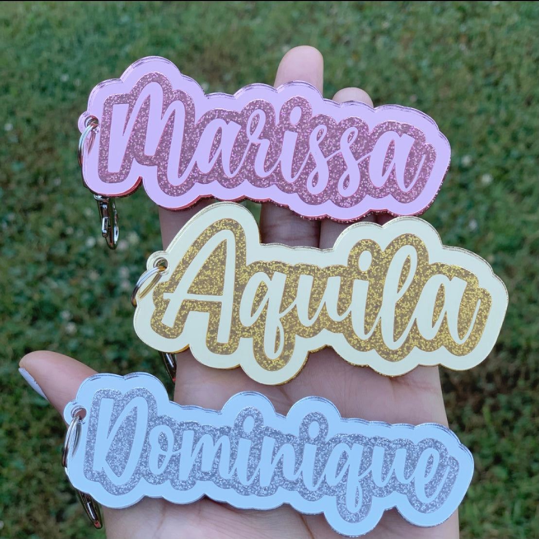 Glitter Name Keychain/Charm (Double-Layered)