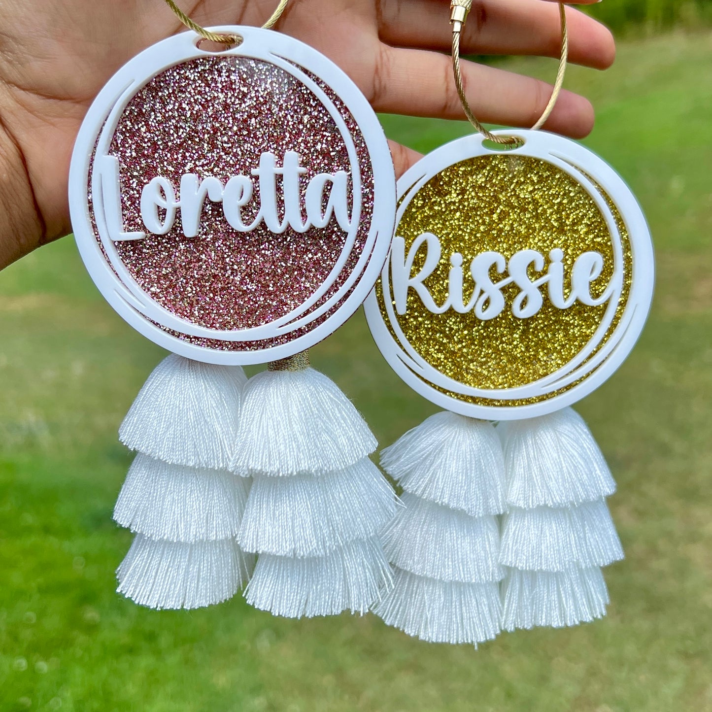 Name Bag Charm - Glitter & Confetti