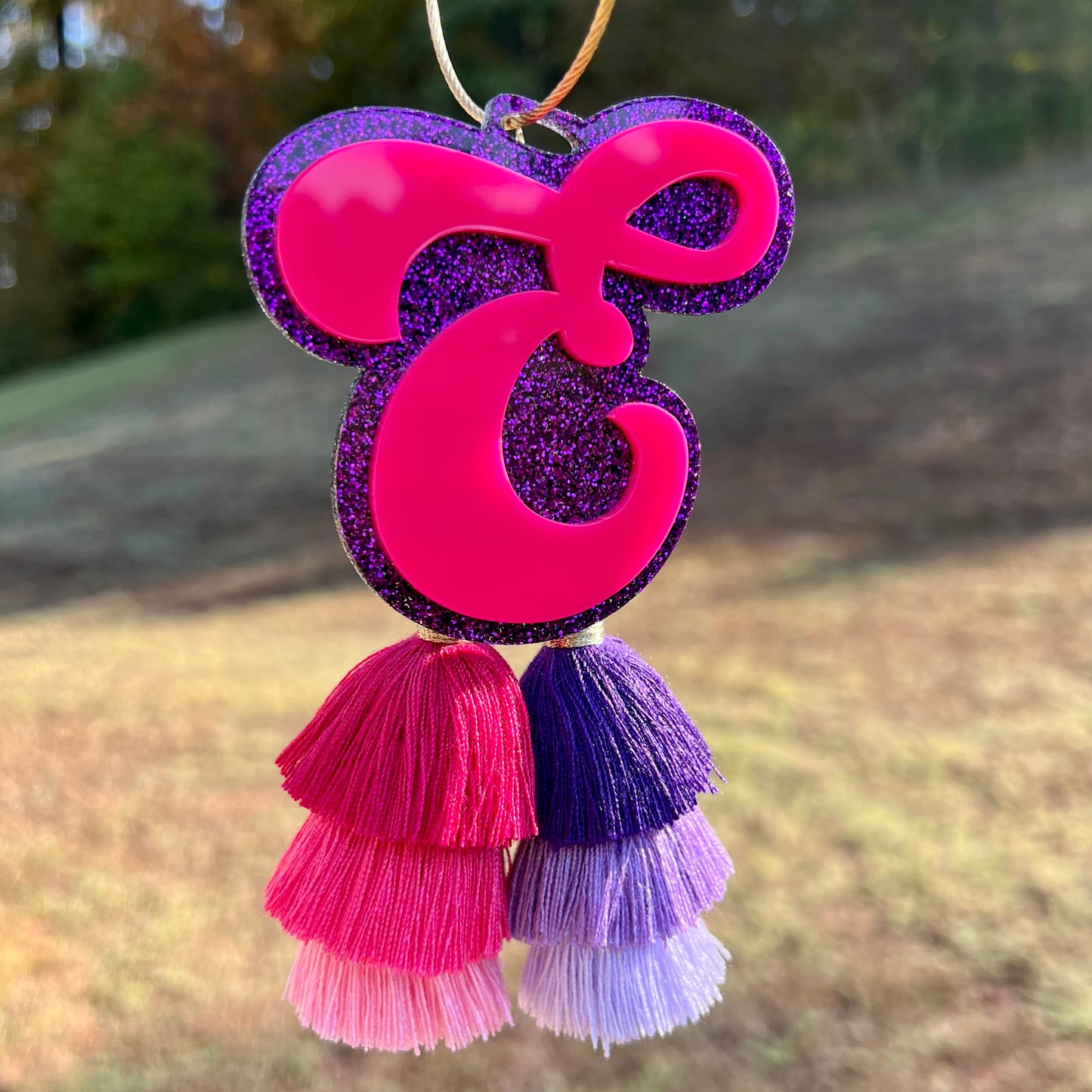 Initial Bag Charm - Glitter & Confetti