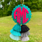 Circle Monogram Bag Charm - Glitter & Confetti