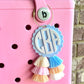 Circle Monogram Bag Charm - Solid Colors