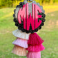 Circle Monogram Bag Charm - Glitter & Confetti