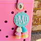 Fish Tail Monogram Bag Charm - Solid Colors