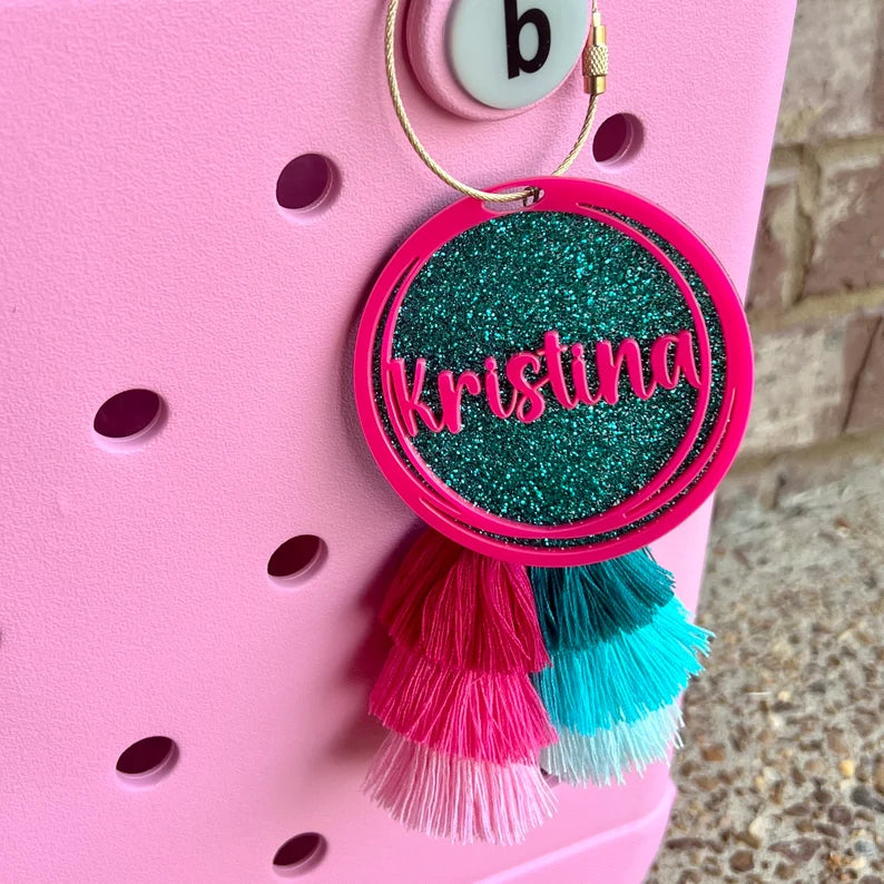 Name Bag Charm - Glitter & Confetti