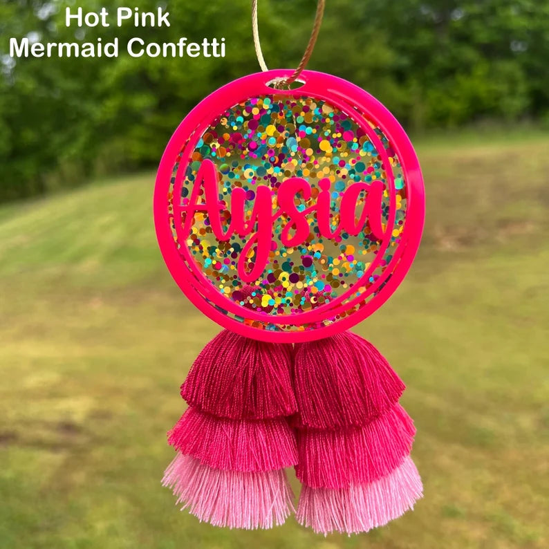 Name Bag Charm - Glitter & Confetti