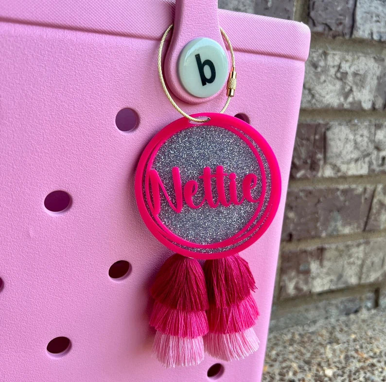 Name Bag Charm - Glitter & Confetti